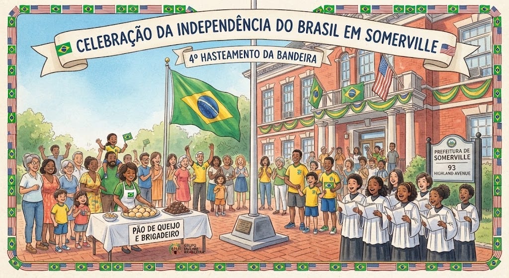 Somerville Celebra a Independência do Brasil com o 4º Hasteamento da Bandeira