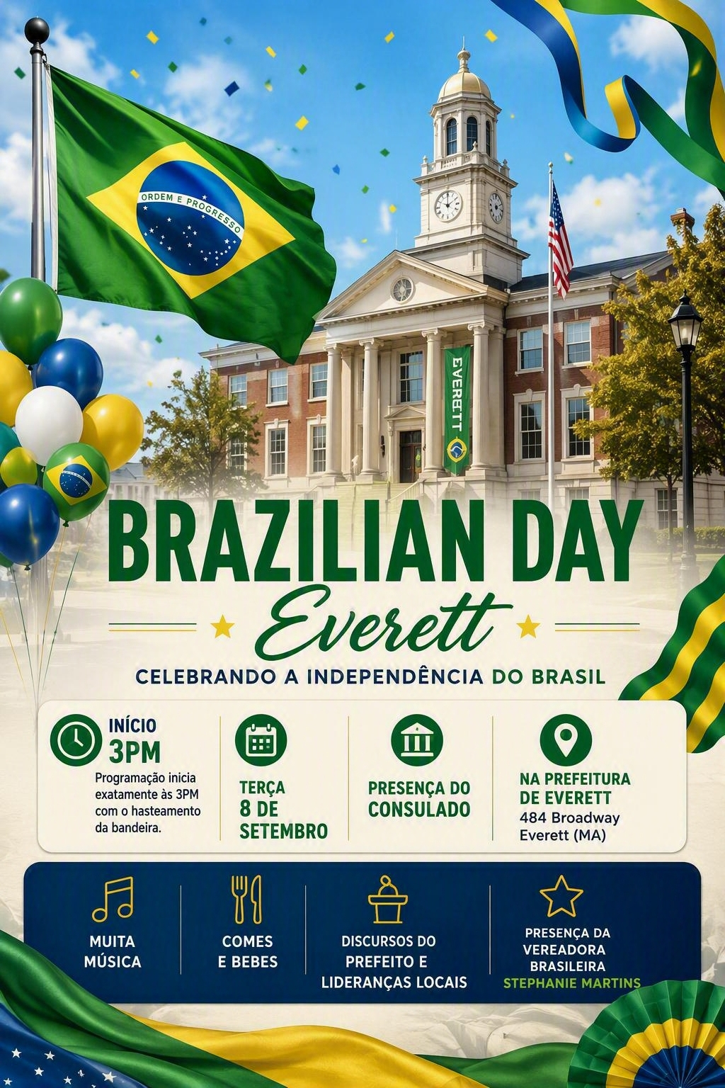 Everett celebra Independência do Brasil com evento especial na Prefeitura