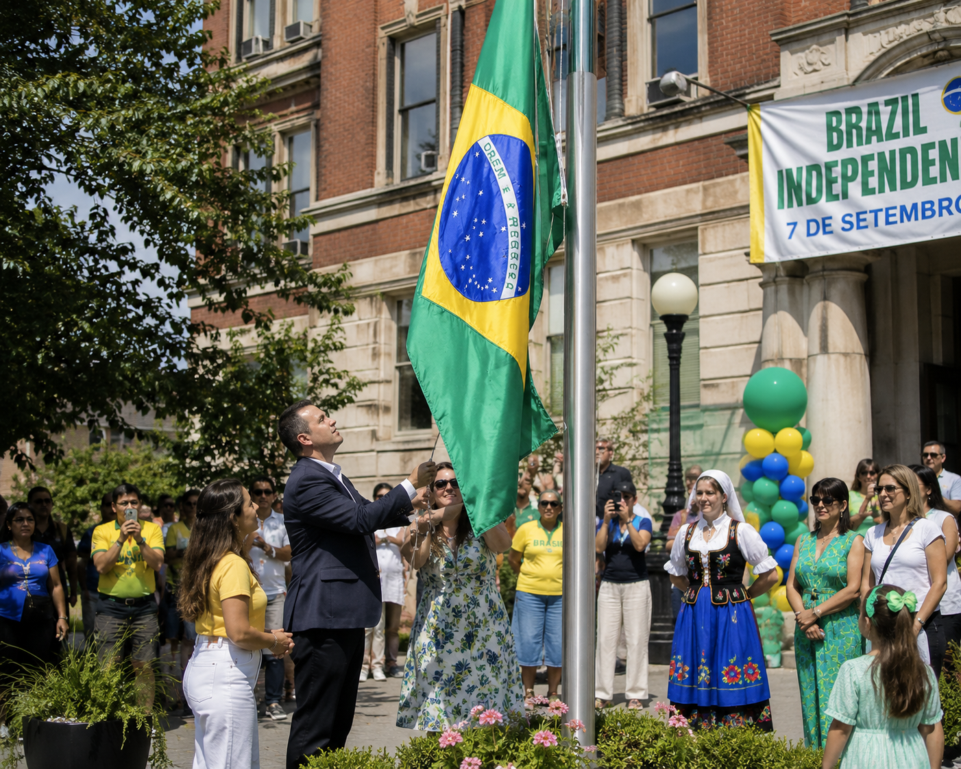 Somerville celebra os 204 anos da Independência do Brasil com hasteamento da bandeira