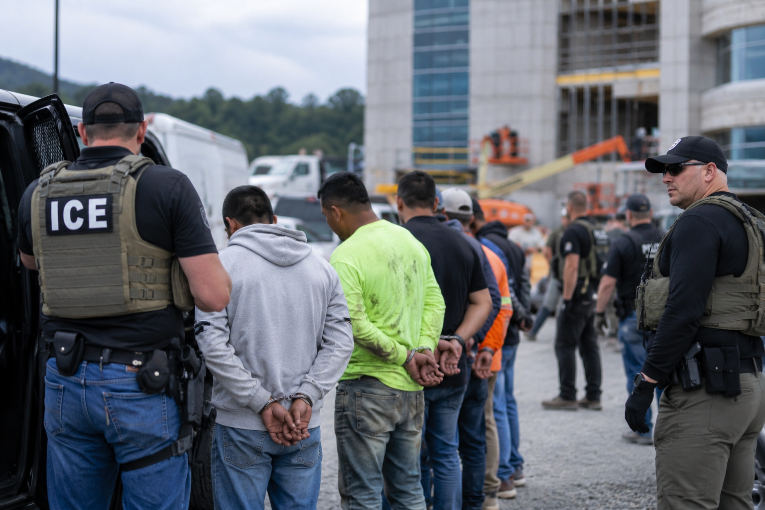 ICE prende quase 50 trabalhadores ligados à construção de hospital na Pensilvânia