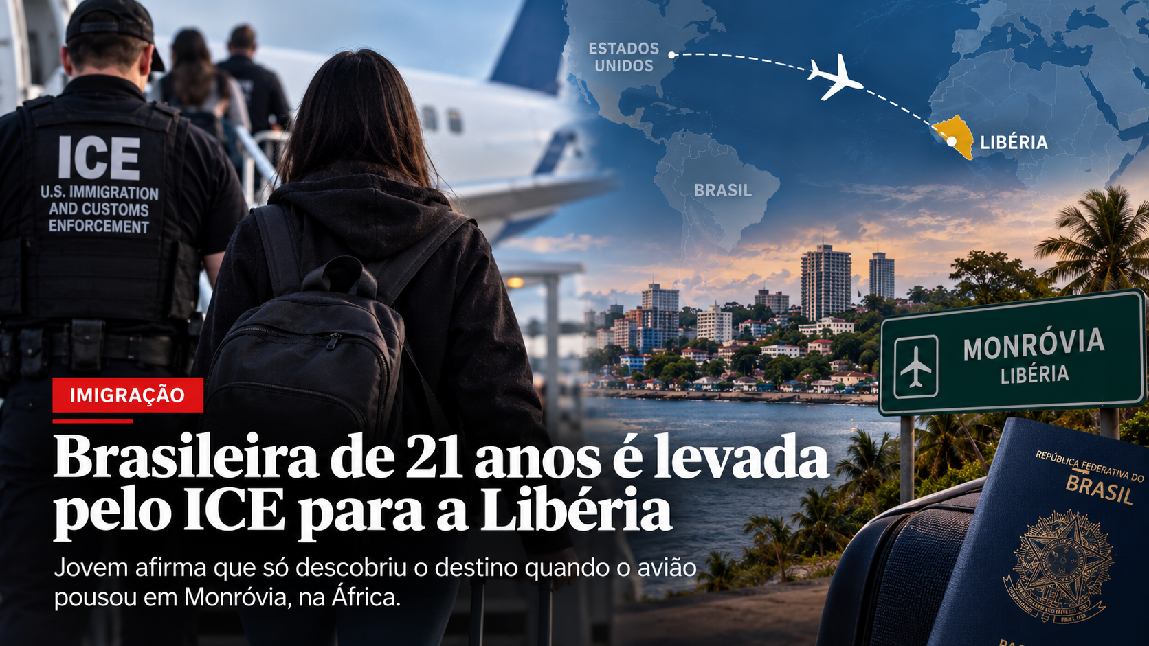 Jovem brasileira é levada dos EUA para país africano em operação do ICE