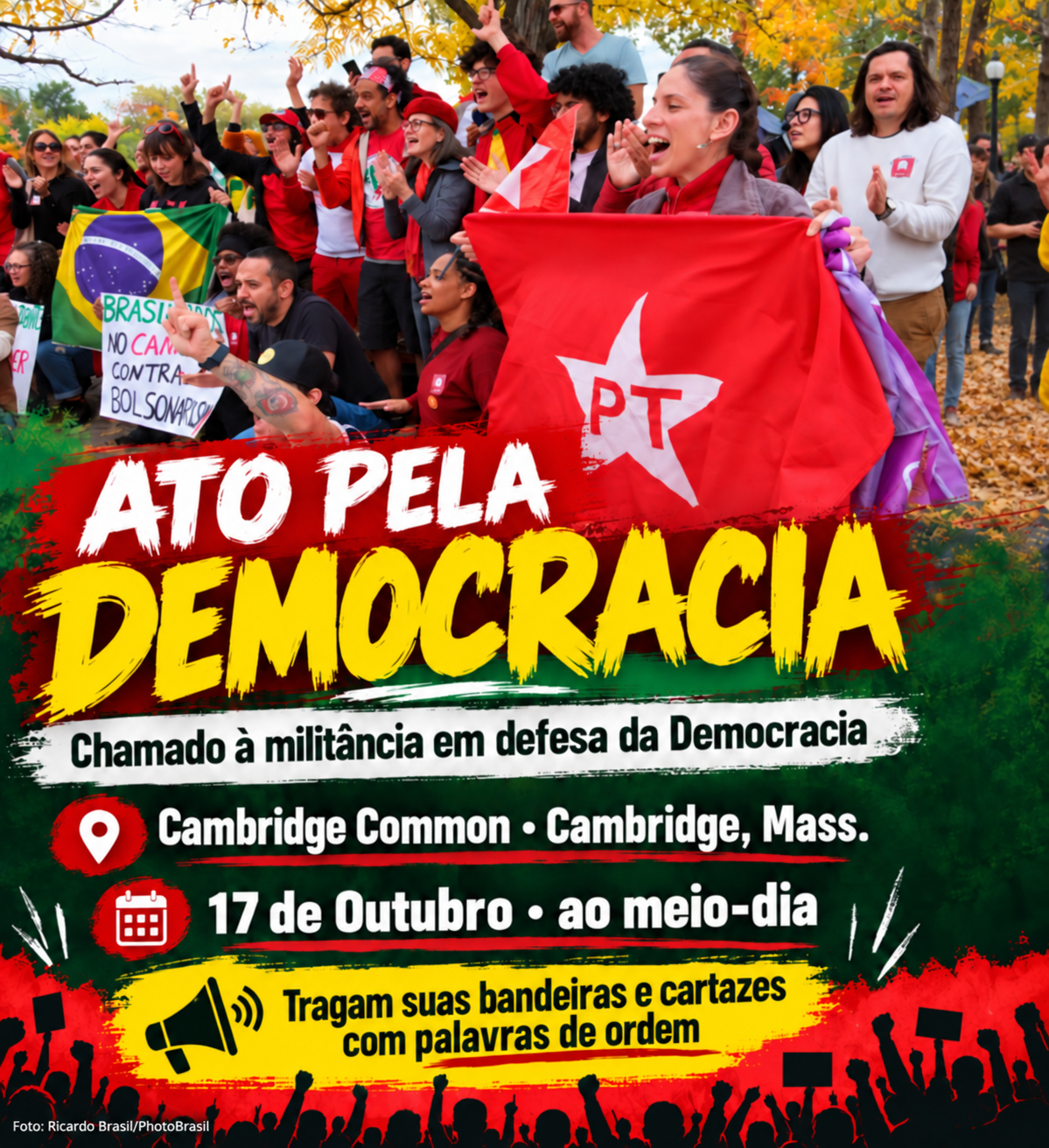 Comunidade brasileira organiza Ato pela Democracia em Cambridge neste sábado