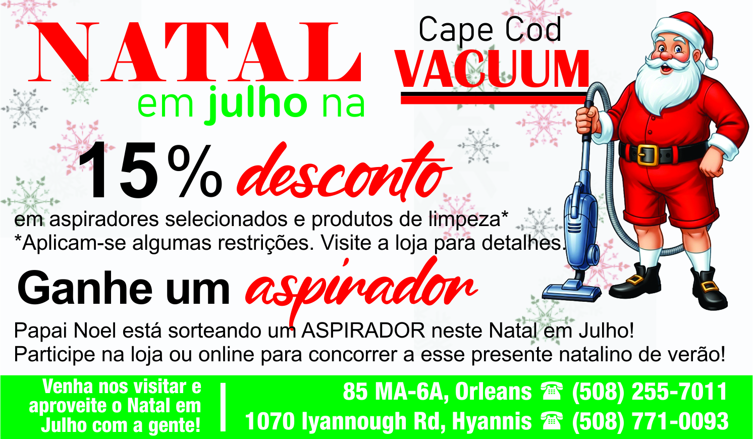 🎄 É Natal em Julho na Cape Cod Vacuum! 🎄