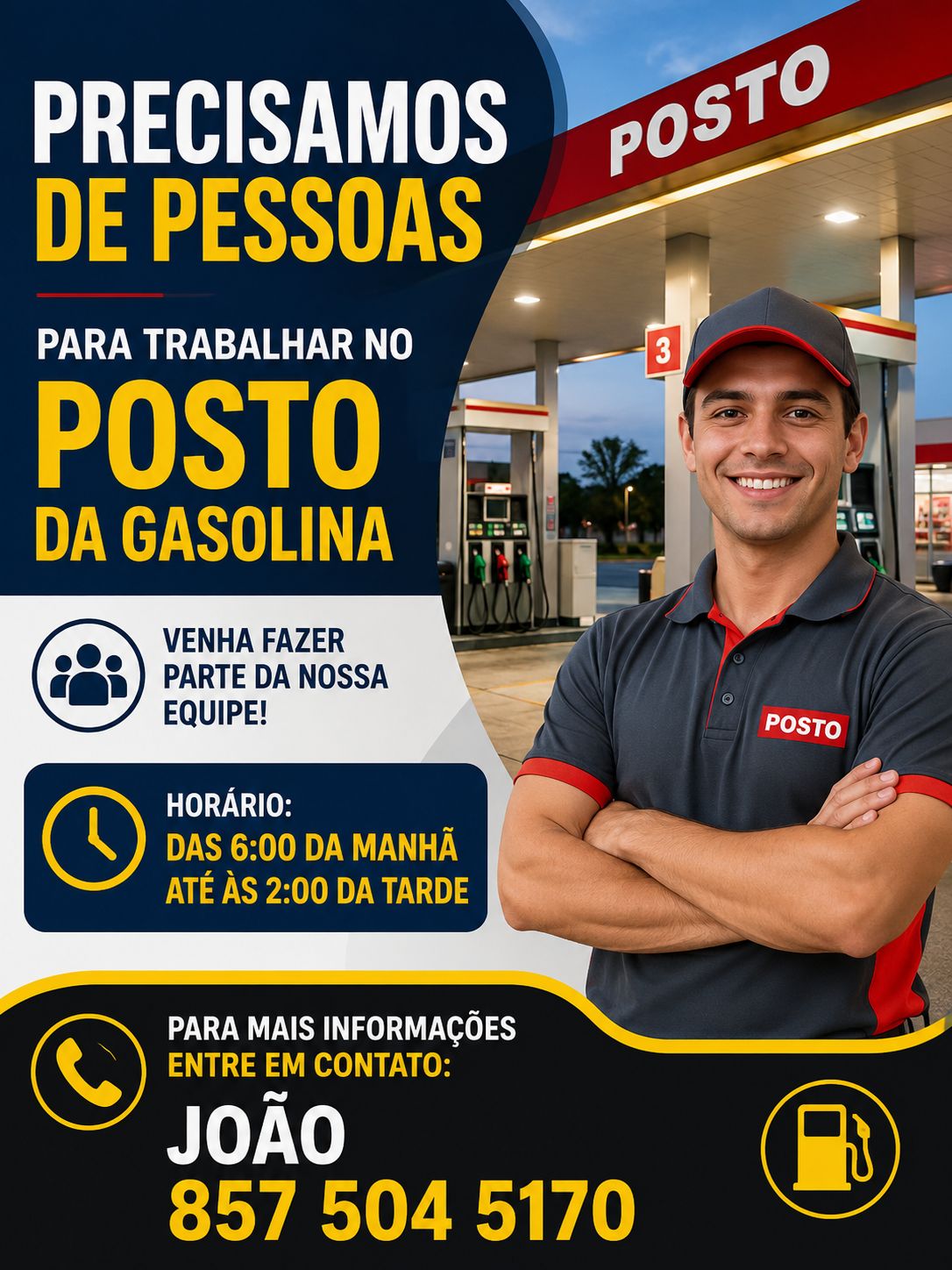 🚨 OPORTUNIDADE DE TRABALHO 🚨
