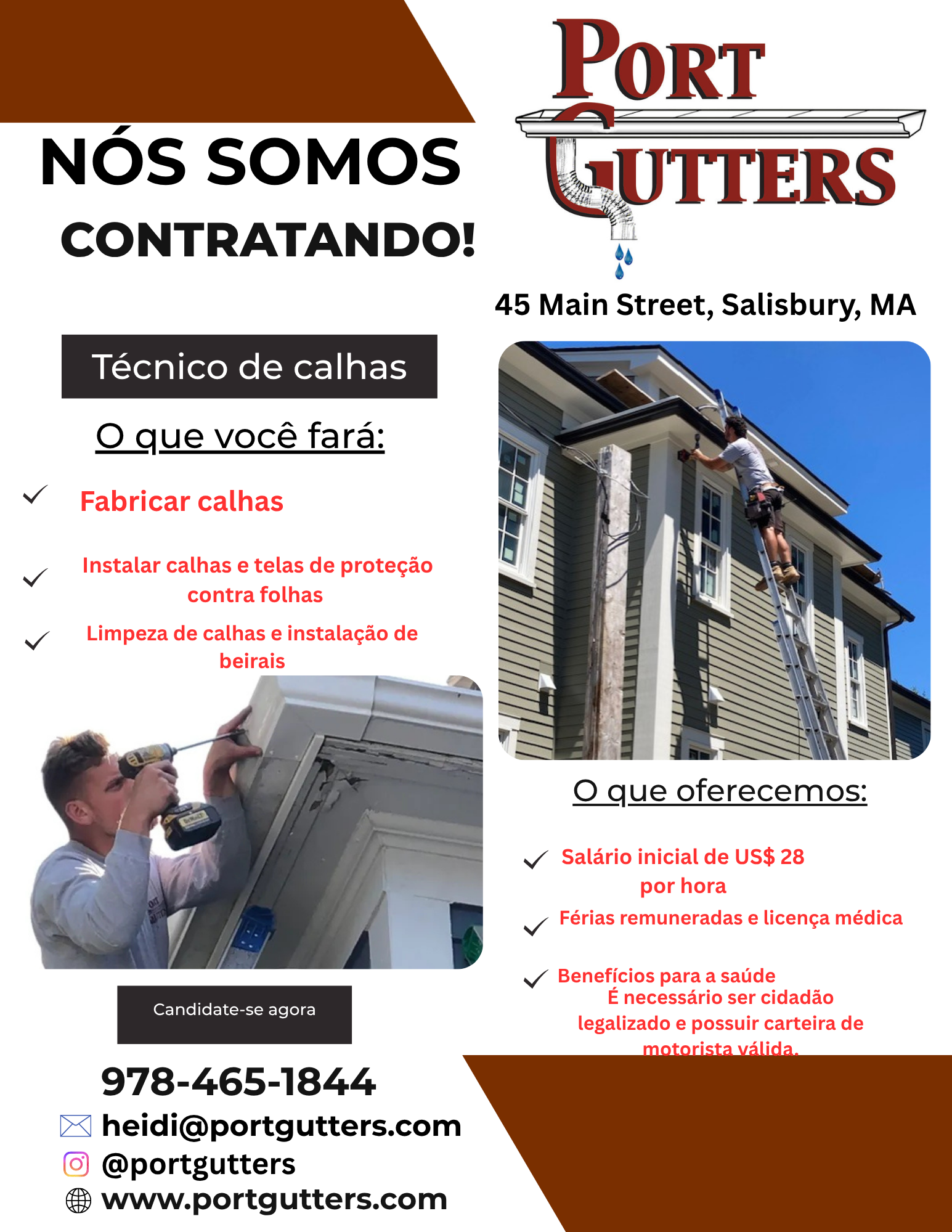 🚨 OPORTUNIDADE DE EMPREGO – SALISBURY, MA 🚨