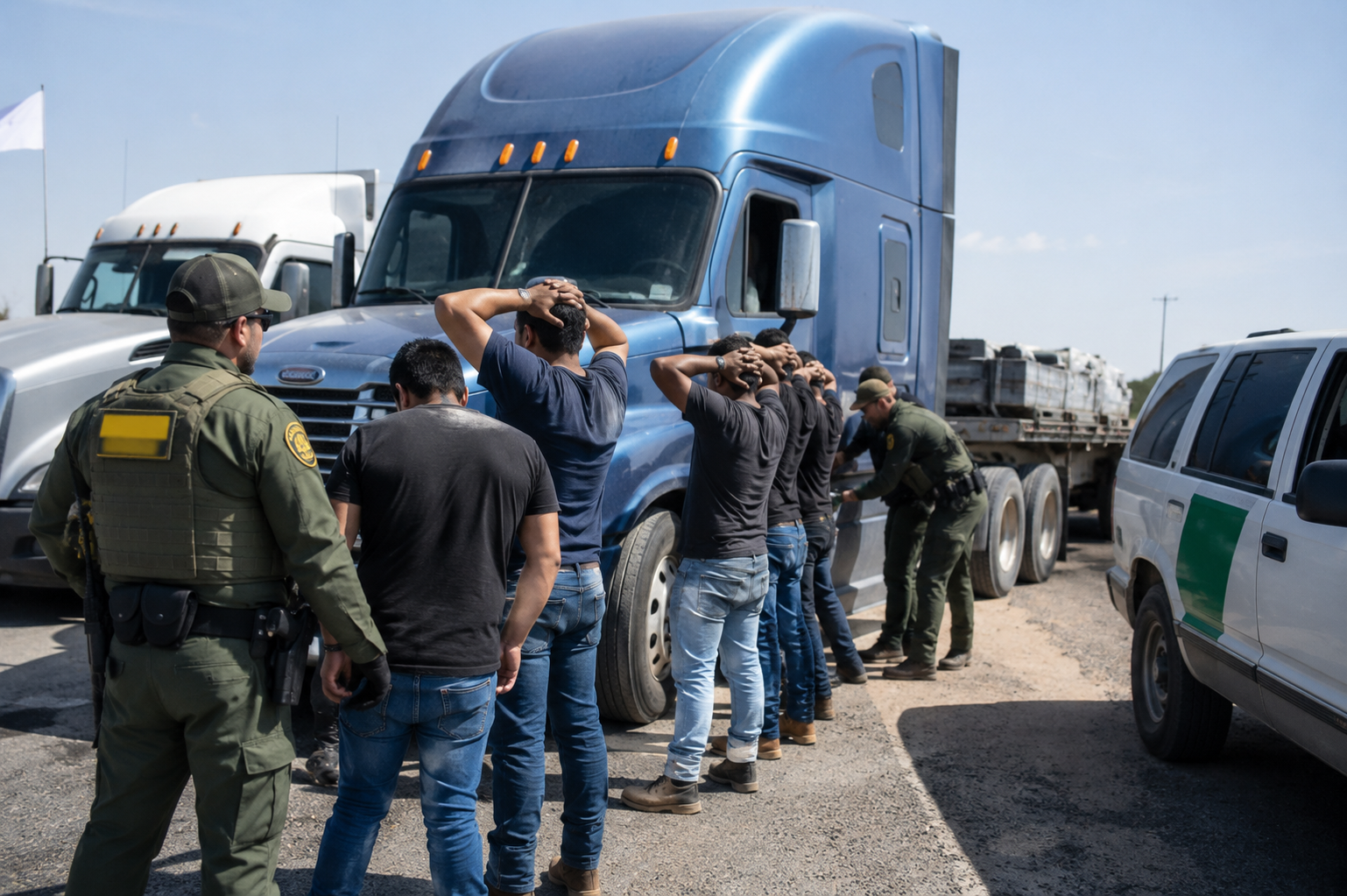 Operação da Patrulha de Fronteira prende 36 imigrantes sem status legal dirigindo caminhões no Arizona 