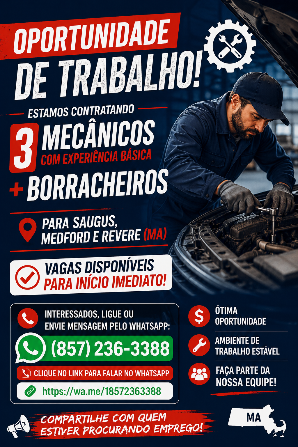 🚨 Oportunidade de trabalho!